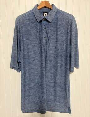 FootJoy Heathered Blue Performance Golf Polo Shirt Size L